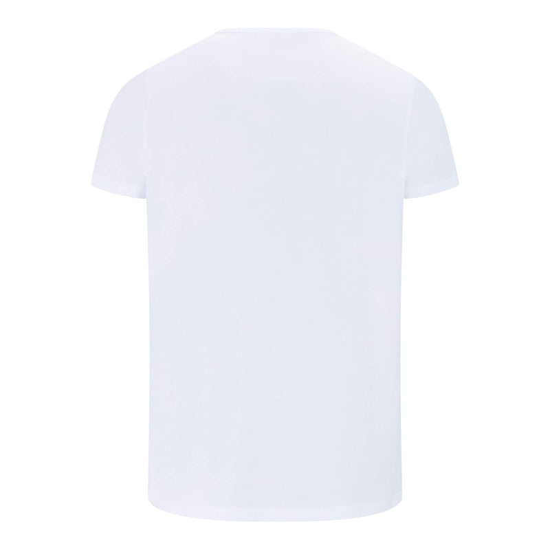 British menswear The Gent Newham crew neck t shirt in white with pink Gent logo back view