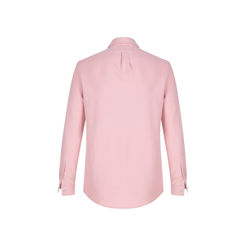 British menswear The Gent Richmond long sleeved shirt in pink with navy Gent logo back view