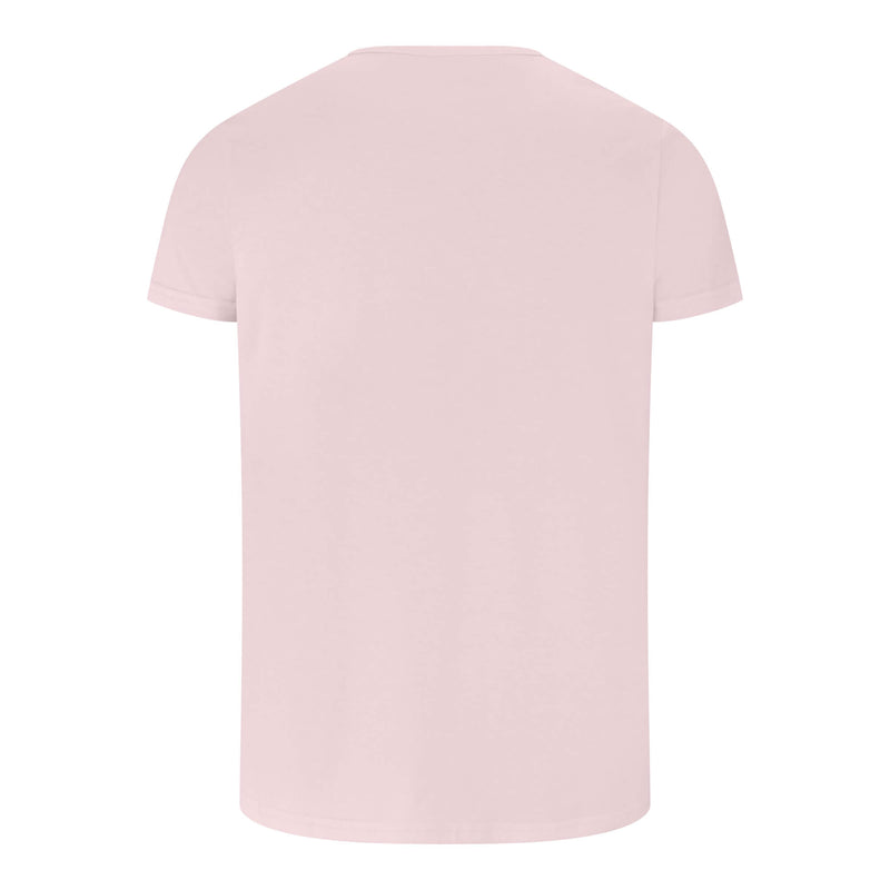 British menswear The Gent Newham crew neck t shirt in pink with white Gent logo back view